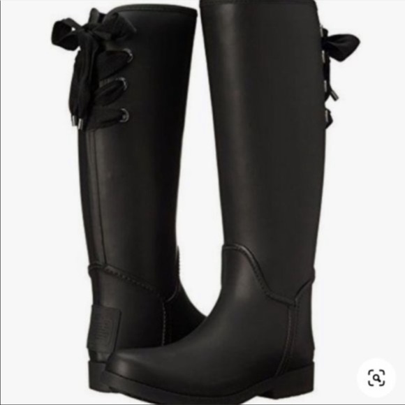 COACH Tristee Tall Rain Boots lace up